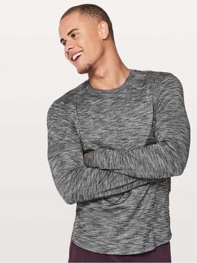 Lululemon Men’s Fresh Move Long Sleeve Athletic Shirt In Heathered Black M/L